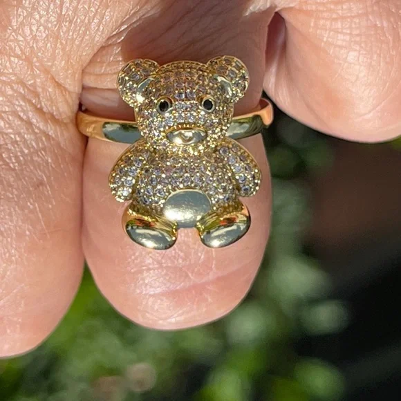 Fashion Bear 14K Gold Plated adjustable Ring - Picture 4 of 12